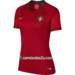 Camisolas de Futebol Portugal Mulher Equipamento Principal Copa do Mundo 2018 Manga Curta